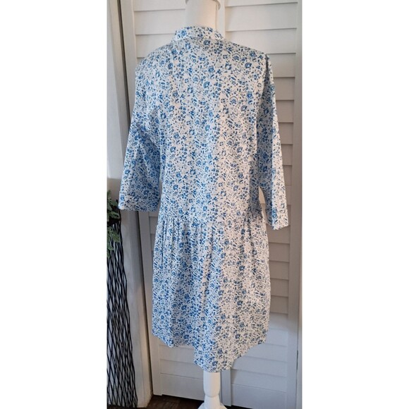 Tuckernuck Royal Shirt Dress Bluebell Floral 3/4 Sleeves L - Picture 5 of 8